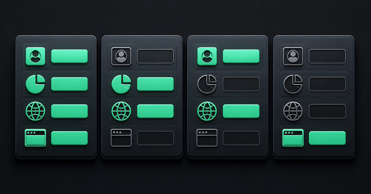 Four platform options shown as cards with a client record, a payment cut, a domain and a website as comparison rows
