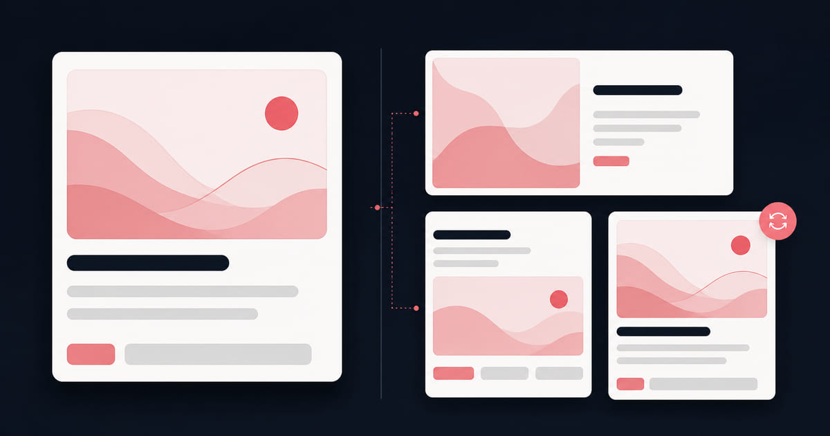 A polished template page beside three alternative routes, one marked as a lateral move