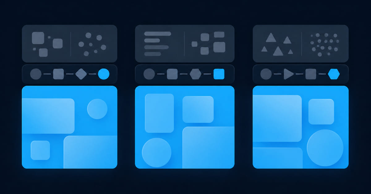 Three case study cards, each running problem to process to a result block that dominates the card