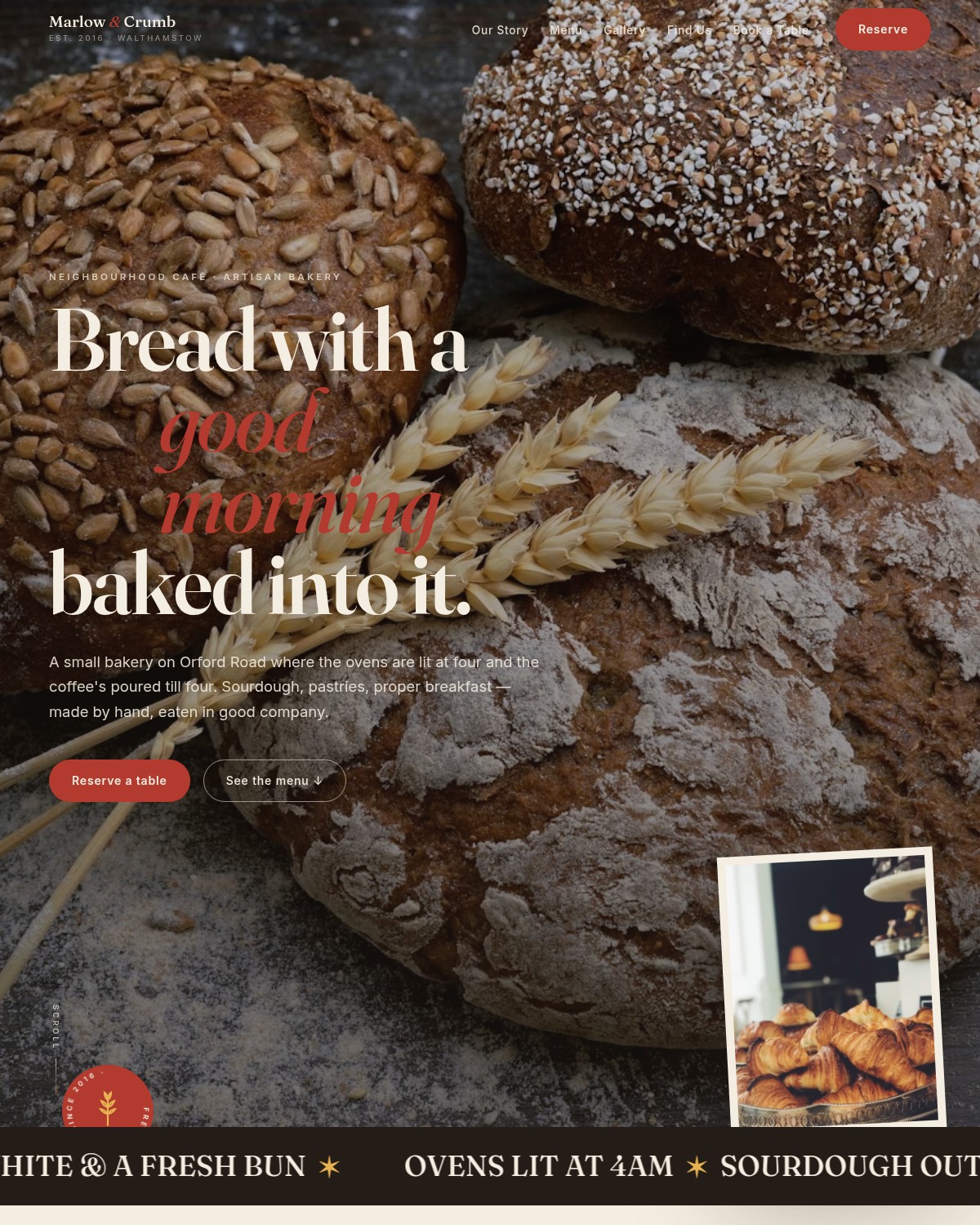 Marlow & Crumb template preview